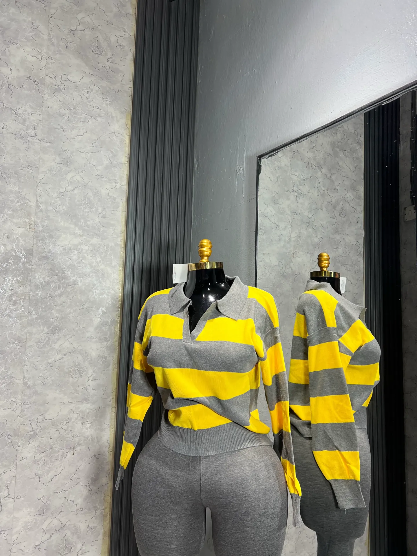 Thick Stripe Long Sleeve Neon